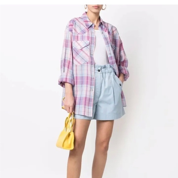 Isabel Marant Etoile Bethany Pink Cotton Shirt Blouse Tunic Top 40/ US‎ L - Picture 1 of 9